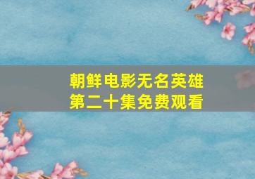 朝鲜电影无名英雄第二十集免费观看