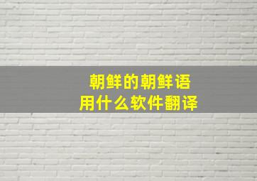 朝鲜的朝鲜语用什么软件翻译