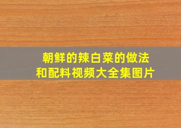 朝鲜的辣白菜的做法和配料视频大全集图片