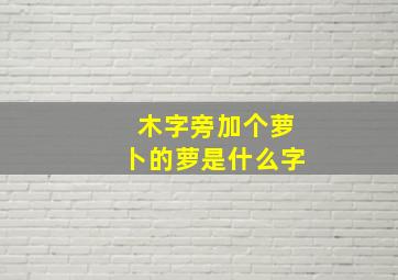 木字旁加个萝卜的萝是什么字