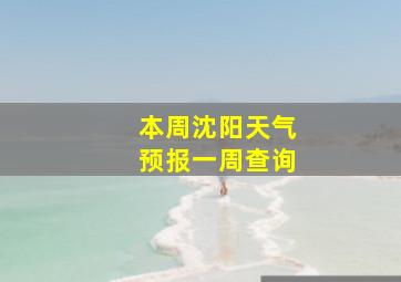 本周沈阳天气预报一周查询