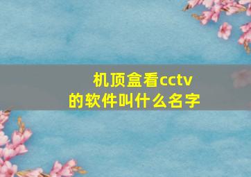 机顶盒看cctv的软件叫什么名字