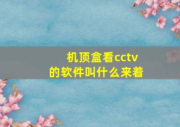 机顶盒看cctv的软件叫什么来着