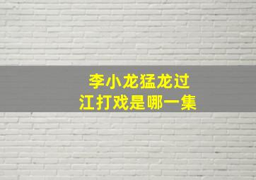 李小龙猛龙过江打戏是哪一集