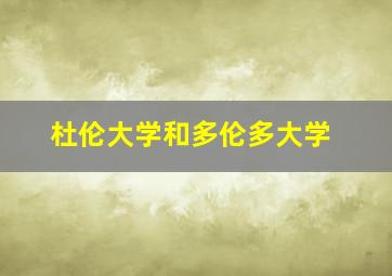 杜伦大学和多伦多大学