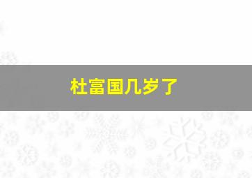 杜富国几岁了