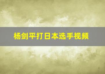 杨剑平打日本选手视频