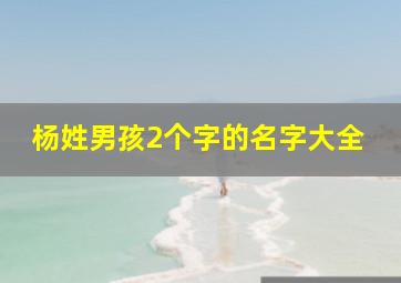 杨姓男孩2个字的名字大全