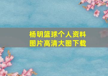 杨明篮球个人资料图片高清大图下载