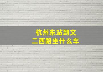 杭州东站到文二西路坐什么车