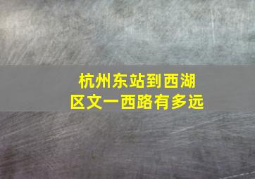 杭州东站到西湖区文一西路有多远