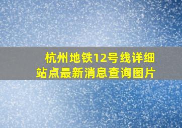 杭州地铁12号线详细站点最新消息查询图片