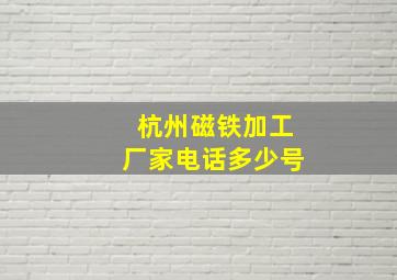 杭州磁铁加工厂家电话多少号