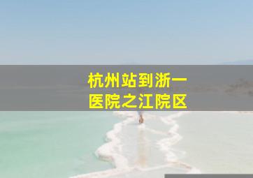 杭州站到浙一医院之江院区