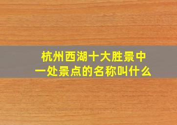 杭州西湖十大胜景中一处景点的名称叫什么