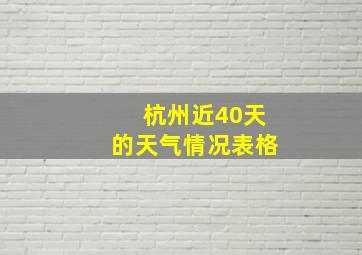 杭州近40天的天气情况表格