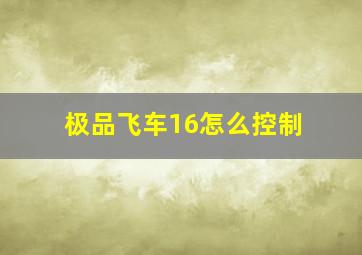 极品飞车16怎么控制