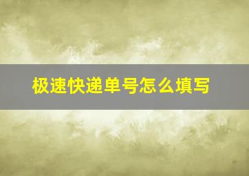 极速快递单号怎么填写