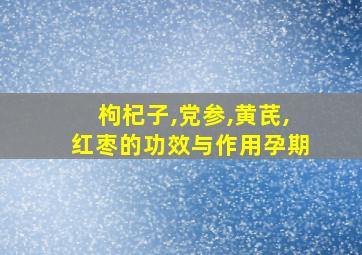 枸杞子,党参,黄芪,红枣的功效与作用孕期