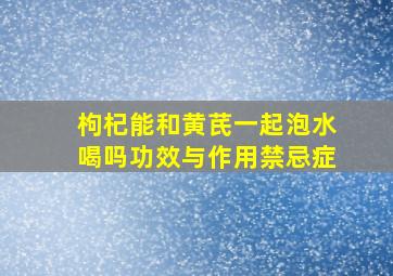 枸杞能和黄芪一起泡水喝吗功效与作用禁忌症