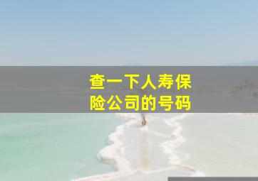 查一下人寿保险公司的号码