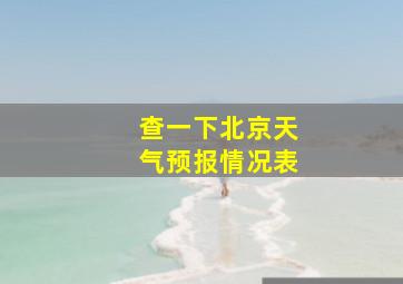 查一下北京天气预报情况表