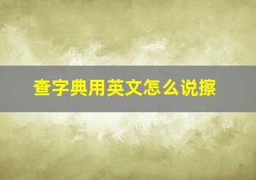 查字典用英文怎么说擦