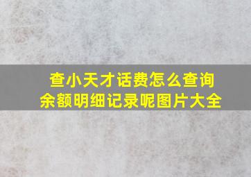 查小天才话费怎么查询余额明细记录呢图片大全