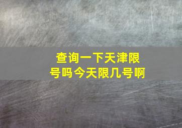 查询一下天津限号吗今天限几号啊