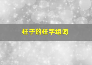 柱子的柱字组词