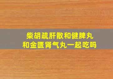 柴胡疏肝散和健脾丸和金匮肾气丸一起吃吗