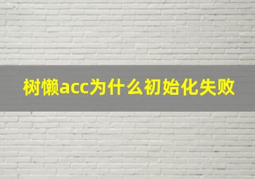 树懒acc为什么初始化失败