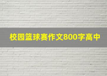 校园篮球赛作文800字高中