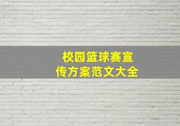 校园篮球赛宣传方案范文大全