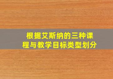 根据艾斯纳的三种课程与教学目标类型划分