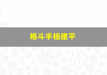 格斗手杨建平