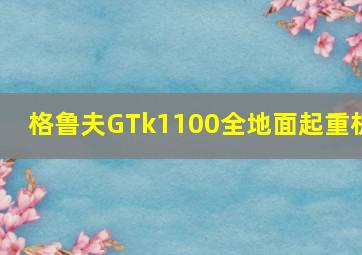 格鲁夫GTk1100全地面起重机