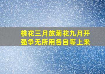 桃花三月放菊花九月开强争无所用各自等上来