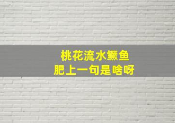 桃花流水鳜鱼肥上一句是啥呀