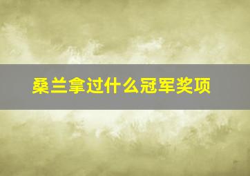 桑兰拿过什么冠军奖项