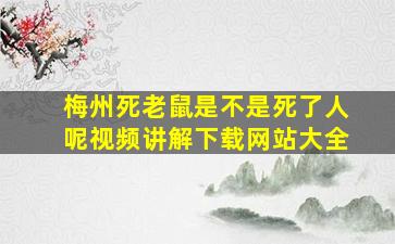 梅州死老鼠是不是死了人呢视频讲解下载网站大全