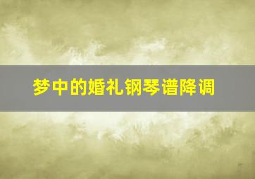 梦中的婚礼钢琴谱降调