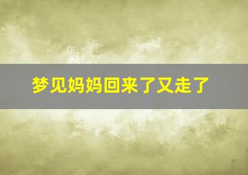 梦见妈妈回来了又走了