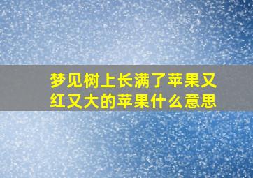 梦见树上长满了苹果又红又大的苹果什么意思