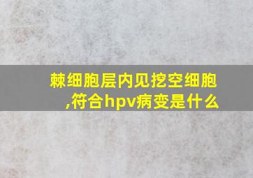 棘细胞层内见挖空细胞,符合hpv病变是什么