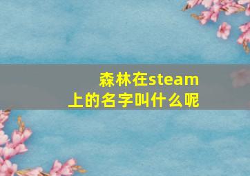 森林在steam上的名字叫什么呢