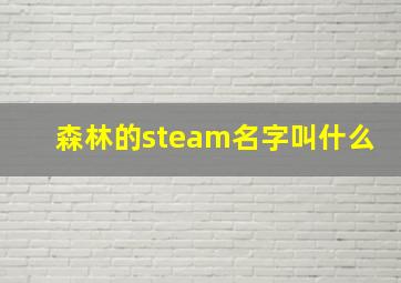 森林的steam名字叫什么