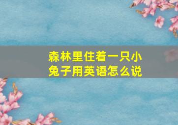 森林里住着一只小兔子用英语怎么说