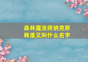 森林魔法师纳克斯韩漫又叫什么名字