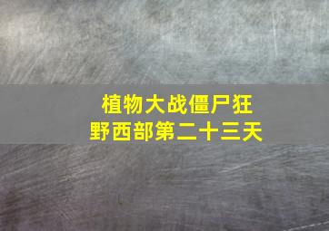 植物大战僵尸狂野西部第二十三天